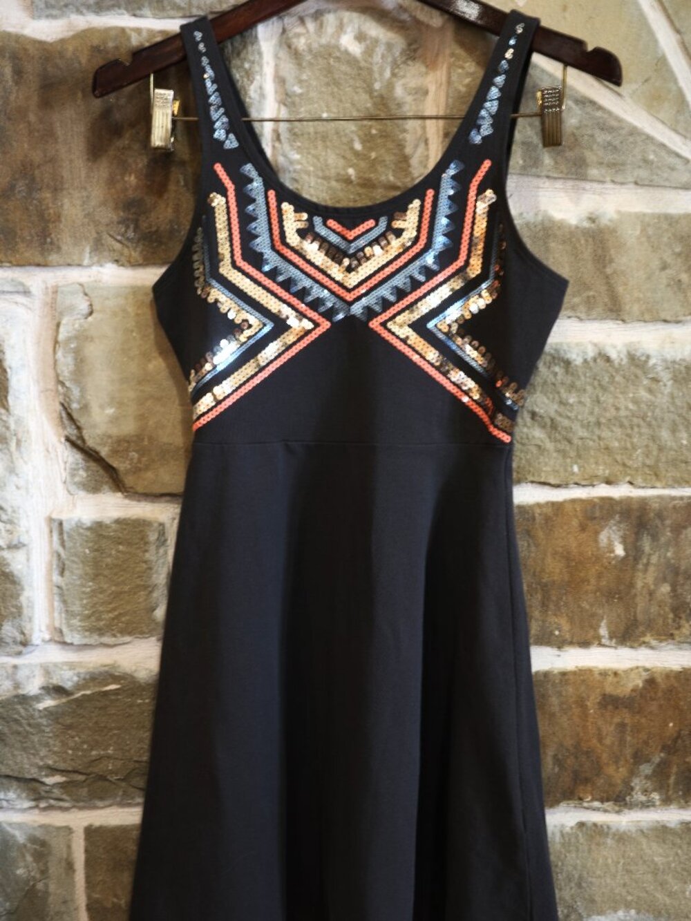 Express Sequin Gray Mini Dress Skater A-Line Shape U-neck Sleeveless Party Small